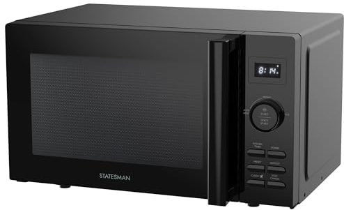 Statesman SKMS0820DSB Solo Digital Microwave, 20 Litre, 800W, 11 Power Levels, 8 Auto Cooking Programmes, 95 Minute Cooking Timer, Black
