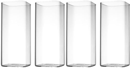 Angoily 4 Stück Frühstücksmilchbecher Trinkflasche Aus Karton Champagnerkelch Quadratische Wassergläser Japanische Brille Schöne Trinkgläser Teetassen Martini Kind Cocktail Glas Kristall