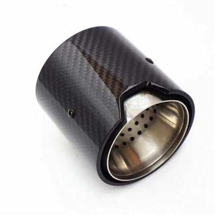 Glänzende Carbonfaser-Auspuffblende Für B&MW 235i 240i 335i, Auspuffblende, Autozubehör, Auspuffblende Endrohrblende (Color : 60MM INLET)