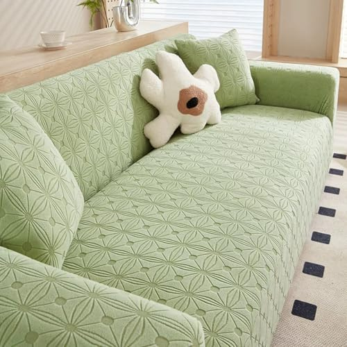 Sofabezug 1 2 3 4 5 Sitzer Mit Armlehnen, Stretch Sofa Überzug rutschfest Sofaüberwurf , Stretch Sofa Bezug aus dickem Jacquard-Velours Couchbezug, Schonbezug Sofa ( Color : Mint Green , Size : 3 seat