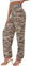 QIANXIZHAN Damen Haremshose Hohe Taille Yoga Boho Hose mit Taschen, Zebra Aprikose, X-Groß