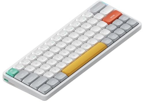 NuPhy Air60 V2 Portable Wireless Keyboard 60% Low Profile Mechanical Keyboard Support QMK/VIA Compatible with windows/mac OS/Linux Supports Bluetooth 5.1/2.4GHz/wired (USB-C) White-Gateron Moss Switch