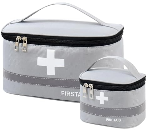 Colexy 2stk Medikamententasche Tragbar Reiseapotheke Tasche Große Kapazität Medizin Aufbewahrungstasche wasserdichte Notfalltasche Leer Erste Hilfe Tasche Medikament Tasche für Reisen Home Büro