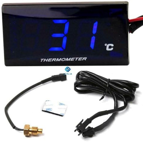Kacepar Termometro acqua moto, termometro temperatura acqua, misuratore digitale universale temperatura TEMP per moto da corsa scooter quadrato, Termometro motore