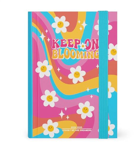 Legami - Agenda Settimanale 2024-2025 con Notebook, 16 Mesi Small, Diario Fiori da Settembre 2024 a Dicembre 2025, Chiusura con Elastico, Carta Certificata FSC, Planner Mensile, 9,5 x 13,5 cm, Daisy