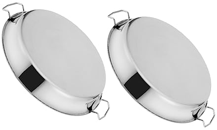 VINTORKY 2st Platte Konservenständer Für Wasserbäder Kuchenform Gedämpftes Speisentablett Meeresfrüchte in Dosen Auflauftopf Dosen Gemüse Keramik Scheibe Machen Kind Metall Rostfreier Stahl