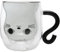 lachineuse - Tasse Chat Kawaii Noir - Verre Double Paroi - Anse Queue de Chat - Contenance 300 ml - Tasse Café, Thé, Chocolat Chaud, Cappuccino - Mug Déco Japonaise - Idée Cadeau Japon Asie