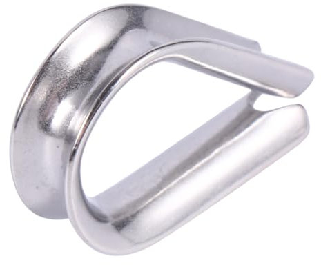 20 Piezas dedal de alambre de acero inoxidable manguito de bucle de engaste accesorio de abrazaderas de cable de acero Protección contra abrasión de cables Accesorios para cables VILLFUL