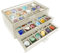Kristall-Sammelbox aus Acryl - 3-lagige Vitrine mit 54 Fächern für Fossilien, Steine, Muscheln und Abschluss-Souvenirs | Rock-Aufbewahrung