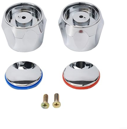 HOgardenME Wasserhahngriff, HARDWARE_HANDLE, Wasserhahn-Ersatzteile, Oberkopf-Wasserhahn-Abdeckung, Griff für Küche, Badezimmer, Waschbecken, Reparatur-Sets, Silber, Eisen und ABS, 50%, 50%
