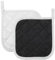 JUNW Lot de 2 maniques carrés résistants à la chaleur, maniques double face noires et blanches pour maniques en tissu, cuisine