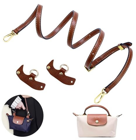 QSJSM Schultergurt Für Longchamp Tasche Damen,Verstellbarer Schultergurt Aus Leder,Longchamp Mini Bag Straps,Schulterriemen Für Taschen,Longchamp Le Pliage Mini Strap,Kein Bohren Erforderlich