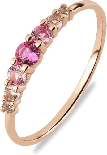 CHRIST Damen-Ring 925er Silber Zirkon 56, Roségold 32028155