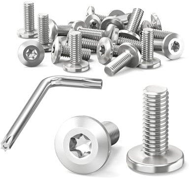 Dayalo 30 Stück M4 x 25mm Schrauben, Flachkopfschrauben, Torx Schrauben, Edelstahl A2 V2A, Gewindeschrauben, Vollgewinde, mit Torx Schlüssel