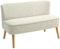 HOMCOM Sofa 2 Sitzer modern Couch ohne Armlehne Gepolstert Polstersofa mit Cord-Optik, klein Loungesofa mit Holzbeine für Wohnzimmer, 117 x 56,5 x 77 cm, Cremeweiß