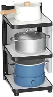 ZNJAMN Organizer Padelle Scaffale Multistrato sotto Il lavello Scaffale portaoggetti ad Angolo a Strati Organizzatore for armadietti Regolabili for la casa Scaffale da Cucina per Pentole