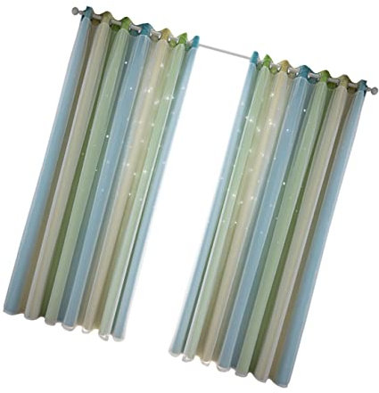 POPETPOP 2stücke Verdunkelungsvorhang Für Fenster Isolier-verdunkelungsvorhang Sonnenschutzvorhang Doppel-Schicht Vorhang Schlafzimmer Vorhang Wohnzimmer Pflegeleicht Sternendesign Maschine