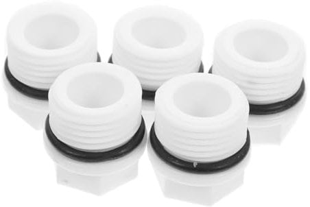 VILLFUL 5pcs Male Thread Ppr Pipe Plug End Cap White Connectors for Garden Hose Sprinkler Water Pipe Insulation Easy Installation High Temperature Resistant
