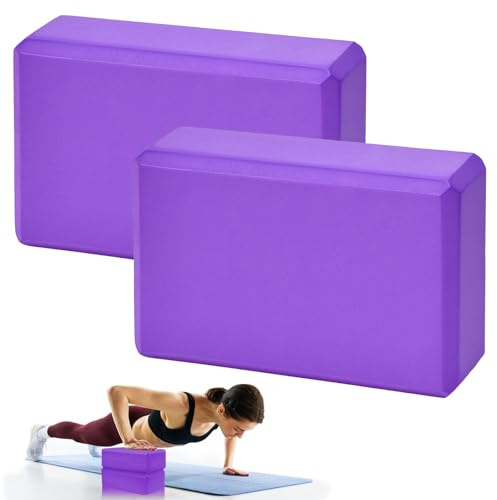 Zuxbolf Yoga Blöcke Yogaklötze aus EVA Schaumstoff Pilates Block Rutschfest | & Leicht Schaumstoffblock für Yoga Pilates Fitness (22,5x14,5x7,7cm)