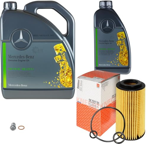 Inspektionspaket Filterset mit 6 L Motoröl MB 229.51 5W-30 Ölfilter Verschlussschraube