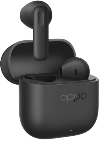OPPO Enco Buds3 True Wireless Earbuds, 48-hour Battery Life, 12.4mm Dynamic Driver Unit, Bluetooth 5.4, Touch Controls, Passive Noise Cancellation, Compatible with Android and iOS, IP55, Black