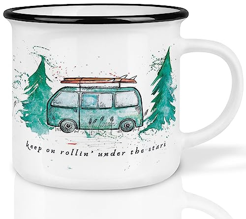 Ligarti® Keramiktasse [Design by H. Ligeti] Design Mug & handveredelter Becher I Spülmaschinengeeignete Tasse, Kaffeetasse, Teetasse, Cup (Bulli)