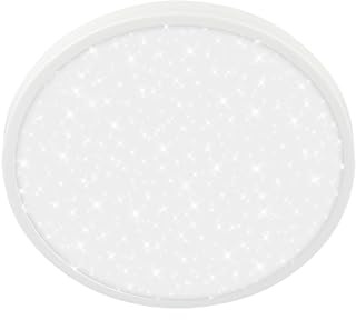 BRILONER - LED Deckenlampe mit Dekorblende, neutralweiße Lichtfarbe, Sternenhimmel, LED Lampe, Deckenleuchte, Wohnzimmerlampe, Küchenlampe, Deckenbeleuchtung, Flurlampe, 24x6 cm, Weiß
