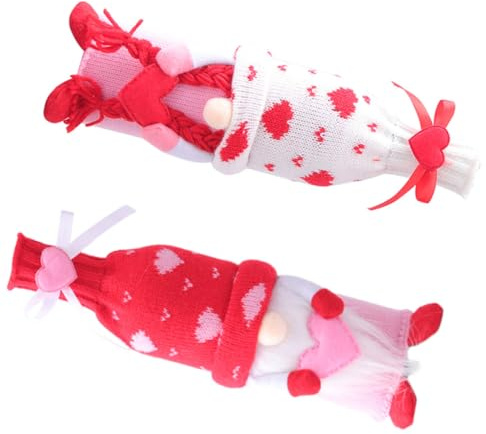 Gatuida 2 Piezas Fundas Decorativas para Botellas de Vino para San Valentín de Protectores para Botellas con Diseño para Decoración Restaurantes y Bodas