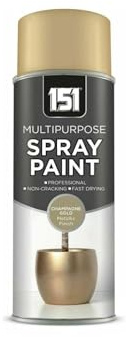 Gigzo Land Metallic Gloss Champagne Gold Spray Paint, Fast Drying, Durable Non-Cracking Finish, Multi-Surface Use on Metal, Wood & Plastic, Indoor & Outdoor Application, 400ml (1 PCS)