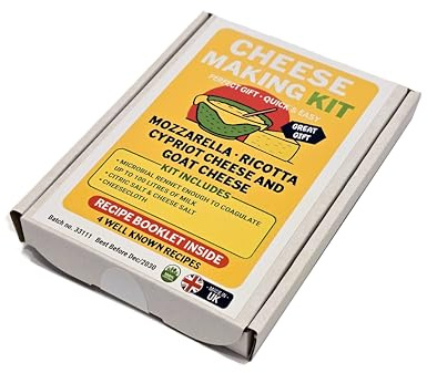 Kit de fabrication de fromage maison - Chèvre, Chypriote, Mozzarella & Ricotta - Idéal pour les débutants