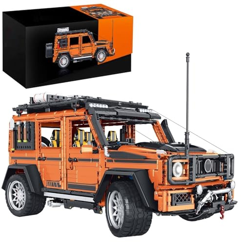 Technik Auto für AMG G63, 1:8 Groß G-Klasse Auto Modellbausatz, 3914 Teile MOC Klemmbausteine Geländewagen Set, Automodell Sammlerstück Geschenk für Autofans, Mit Originalverpackung