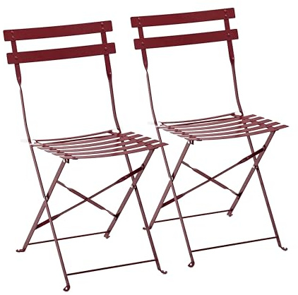 Oviala Lot de 2 chaises Pliantes en Acier Pourpre