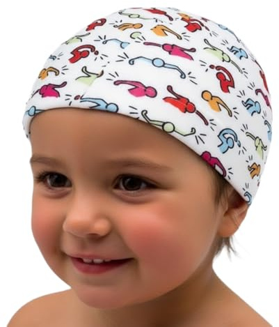 Gorro de natación bebé 0-18 Meses Tela PBT Revolutional Shiro, Estampado Original artístico, cómodo, Secado rápido, Piscina Interior/Exterior