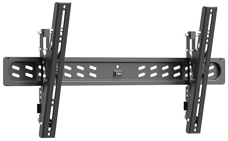eBii Tilting TV Wall Mount for 50 to 95 TV, advanced tilt and flat function with 30° tilt functionality. Low profile and heavy duty, 60KG load bearing.