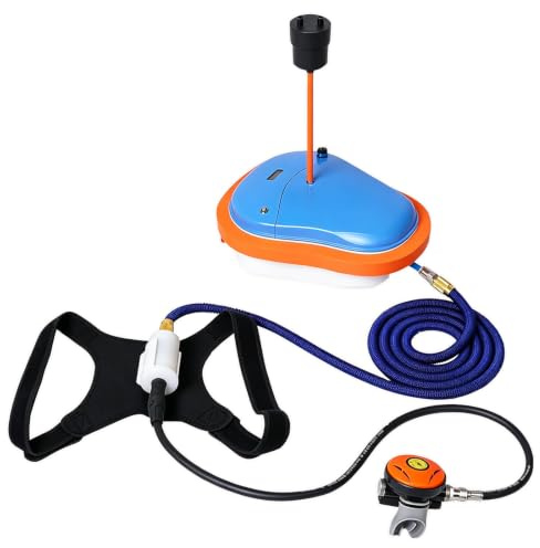 Ventilatore Subacqueo Ricaricabile Senza Serbatoio, Sistema di Respirazione Subacquea Approvato dalla Compagnia Aerea con Tubo Telescopico da 23 Piedi, Regolatore for Snorkeling, Acquacoltura