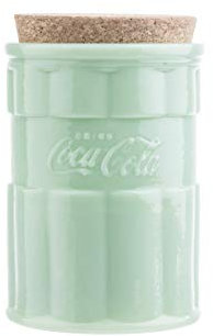 TableCraft Coca-Cola Jadeit Medium Kanister mit Deckel, 11,4 x 11,4 x 17,8 cm, Grün
