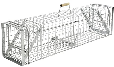 Kerbl cit Kastenfalle Alive Predator Super – Metall (Maße 105 x 26 x 30 cm, Gewicht 7,7 g Farbe Silber) 299476
