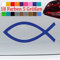 Taufe Fisch Aufkleber Firmung Sticker Ichthy Auto Sticker Kirche Jesus 49-Blau 10x4cm