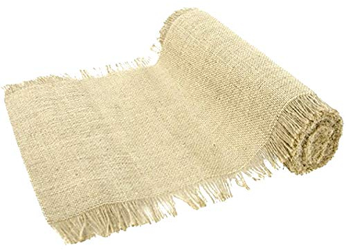 Krause & Sohn Tischläufer Tischband Jute mit Fransen 5m x 29cm Deko Hochzeit