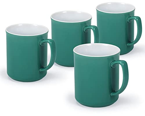 4 x Teetasse Chelsea Kaffeebecher Teebecher Coffee Mug Becher Tasse Kaffeetasse Set aus Porzellan 300ml (Türkis)