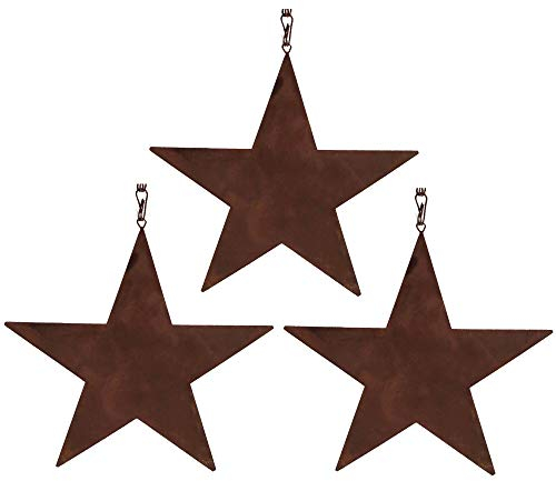 UNUS Gartenfigur Weihnachten Stern, 3X Weihnachtsstern, zum Aufhängen im Garten, 19,5x15,5cm, Gartendeko Rostoptik, Rost Deko wetterfest für Garten, Terrasse, Balkon oder Zuhause