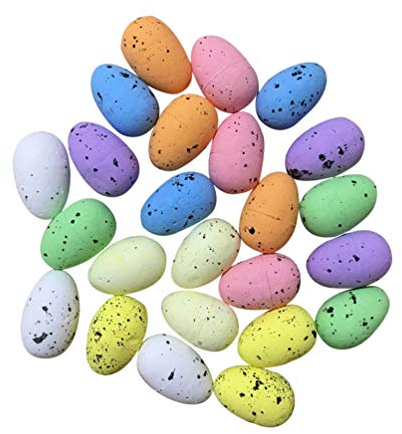 Amosfun 150St. Bunte Styroporeier Ostereier Schaum Eier Styropor Kugeln Ei Figur Deko Eier Vogel Nest Eier DIY Basteln Kinder Spielzeug Ostern Party Tisch Dekoration Foto Requisiten Zufällig