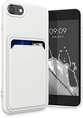 kwmobile Handyhülle kompatibel mit Apple iPhone SE (2022) / iPhone SE (2020) / iPhone 8 / iPhone 7 Hülle - Handy Cover mit Fach für Karten - in Weiß