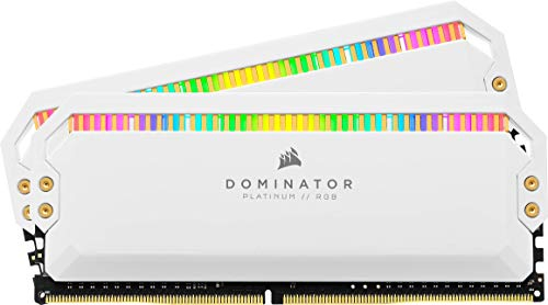 Corsair DOMINATOR PLATINUM RGB DDR4 16GB (2x8GB) 3600MHz C18 Memory (12 Ultra-Bright CAPELLIX RGB LEDs, Patented CORSAIR DHX Cooling, Wide Compatibility, Intel XMP 2.0) White, CMT16GX4M2D3600C18W