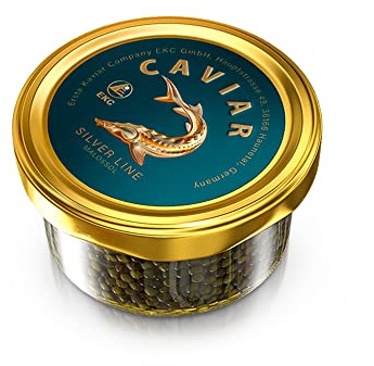 Schwarzer Störkaviar 100 g Silver Line, Malossol Fischkaviar, Schwarzer Kaviar, Sibirische Stör Beluga