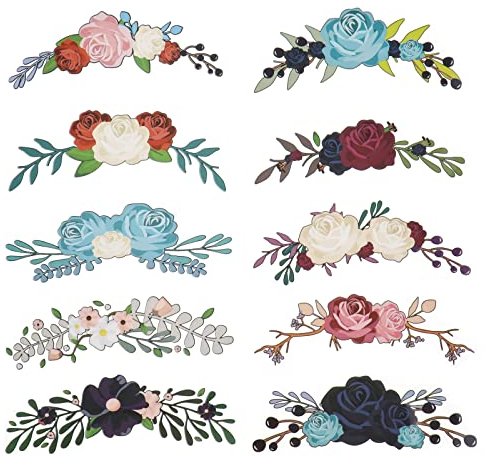 YINETTECH 60 Stücke Blumen Patch Blume Eisen auf Aufkleber Wärmeübertragung Vinyl Applikationen Dekorative Applikationen für DIY Herstellung Kleidung Zubehör