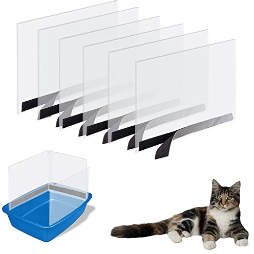 Oncpcare 6 Pack Cat Litter Box Pee Shields, High Side Open Top Kitty Litter Pan Shield - Keep Litter In the Pan, (Litter Box Not Included)