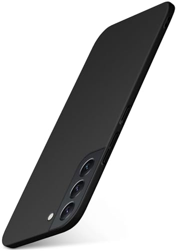 moex Alpha Case für Samsung Galaxy S22 Hülle Ultra Dünn, Schutzhülle mit erhöhtem Kameraschutz, Slim Cover Hardcase Backcover, Dünnste Handyhülle Minimalistisch, Matt Schwarz