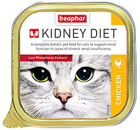 Beaphar – Kidney Diet Food for Cats 100g – Tasty Chicken Flavour – Complete Dietetic Food for Cats with Chronic Renal Insufficiency - Restricted Level of Protein - Low Phosphorus Content