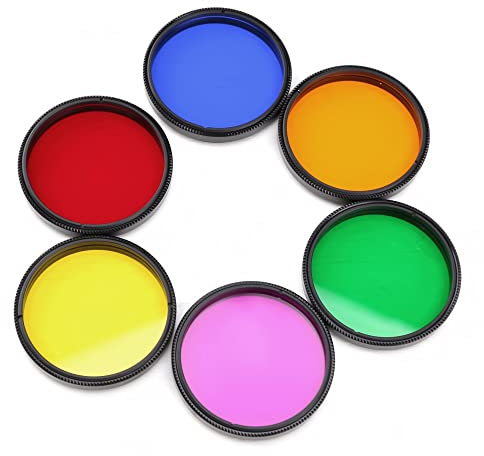 Starboosa 6 PCS 2 inches Telescope Eyepiece Filter Kit - Moon Filter & Five Color Filters - Enhancing Lunar Planetary Vision & reducing Light Pollution - Essential for Astronomical observations